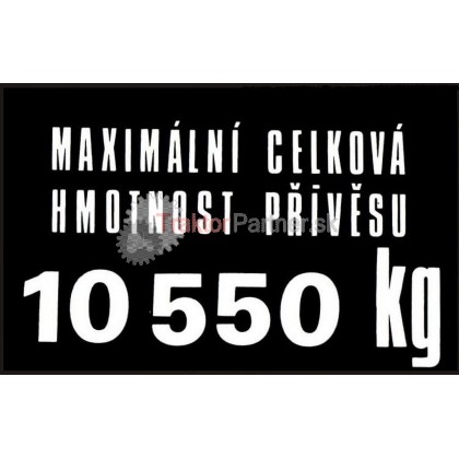 Nálepka - max. celková hmotnosť prívesu 12200kg - 12200KG